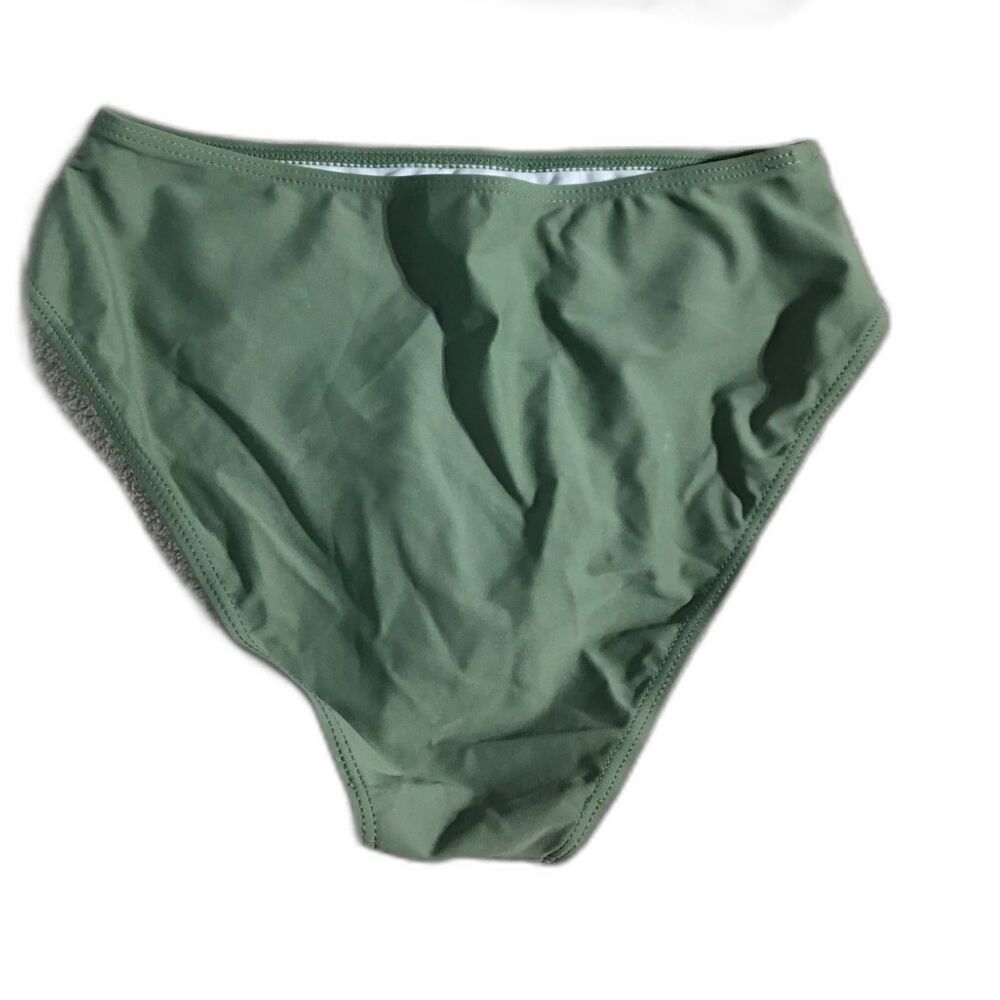 Girls Green Bikini Set with Palm Skirt - Picture 2 of 8